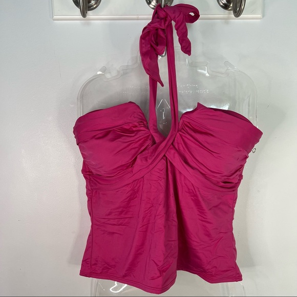 Tommy Hilfiger Pink Swim tie up Halter Top with padded bra Size Large - Picture 4 of 4